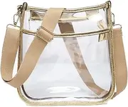 JEN & CO. Posie Clear Crossbody Bag - Compact, Stadium-Approved Women's Clear Bags, Ideal for Game Day, Concert, Party