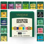 , Tea Variety Pack - 15 Flavors Pyramid Tea Bags | Assorted Tea Sampler |