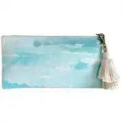 Audrey Gachet Linen Clutch - Aqua