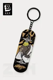 Zenless Zone Zero Chibi Fingertip Skateboard Keychain Belobog Ben Bigger