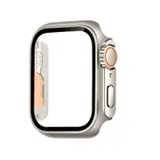 For Apple Watch Series 4,44-mm Case,Glass PC Integrated Case,Titanium Gold Orange