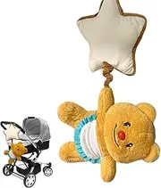 Stroller Car Seat Rattle - Butter Bear Plush Pendant Bell with Star Carseat Rattle | Activity Soft Sensory Toy Chime Music Box for Boys & Birthday