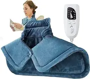 Heating Pad for Neck and Shoulders, Mothers Day Gifts, 2lb Weighted Neck Heating Pad for Pain Relief 6 Heat Settings 4 Timers Auto Off, Gifts for Women Mom Men Dad Birthday Anniversary, Blue