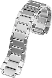 FULNES for Hublot Yubo Watch Strap Big Bang Classic Fusion Men Women Solid Stainless Steel Watchband Bracelet 27mm*19mm (Color : Silver, Size : 27-19mm)