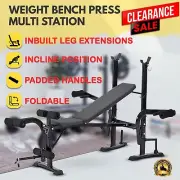 Multi Station Fitness Equipment Weight Bench Press Incline Home Gym Leg