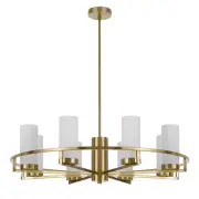 Eamon 8 Lights Pendant, Brass, Opal Matte