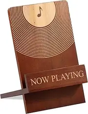 UKQRRTC Now Playing Vinyl Record Stand Wood Vinyl Record Holder Vintage Record Holder Stand Decorative Vinyl Record Holder Display Elegant Vinyl Accessories