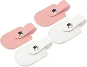 Beatifufu 4pcs Cuticle Scissor Pouch Manicure Scissor Bag Pu Nail Clipper Protective Cover