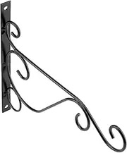 Iron Plant Hanger Wall Bracket Flower Hook Home Garden 25 * 21cm Decor (Black)