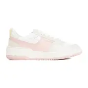 [Ferragamo] Ferragamo-White And Pink Leather Dennis Sneakers-Donna 8.5 US