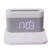 Alarm Clock with MultiFunction Mobile Phone Wireless Charging 15W, Touch Bedside Lamp,3 Colors Nightlight, Sleep Timer for Bedroom,Desk