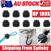 10-100pcs Double Hole Toggle Cord Stopper Lock End Drawstring Spring Loaded Hole
