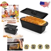 Heavy-Duty Cast Iron Bread Loaf Pan with Lid - 13x5x4 in. for Baking Perfection