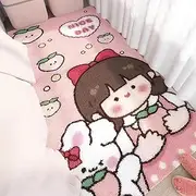 Kids Sweet Girl Plush Rug with Cartoon Girl Bedroom Carpet, Soft Shaggy Nursery Rug for Kids Play Mat Toddler's Room Decor (Nice Day Girl,24''x64'')