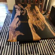 Live Edge Epoxy Resin Table Premium Quality Walnut Wood Large Din table 30"X24"