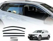 OAD4X4 Weathershields Compatible with Volkswagen Tiguan L/All Space 2016-2025, Stainless Edge Weather Shields Window Visors Wind Deflectors Sun Rain Guard 6PCS Set