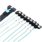 Snblzhef MCIO 74P 8X 8I SAS SFF-8654 8i PCI-E Ultraport Slimline 5.0 to8X SATA 7P 90 Degree Female Adapter Cable 1M