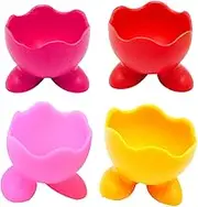 Felice 4 PCS Colorful Soft Silicone Egg Cup Boiled Egg Serving Cup Egg Tray Egg Holders Stands