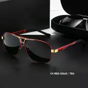 Men Polarized Sunglasses Man Solar Glasses Ladies Women Sunglass Eyewear Women's Y2k 8521 C4 RED TEA