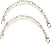 HEALSOPTHY Small Shoulder Bag Wallet Chain Bag Handle Metal Chain Accessories Fake Pearl Bead Purse
