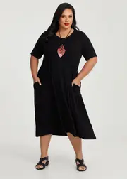 [TS] Taking Shape Natural Maisie Panelled Dress Size 20 in, Viscose - Plus Size Women's Clothing
