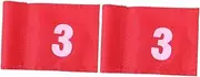 HANABASS 2pcs Golf Practice Flag Yard Flag Sturdy Nylon Putting Number Easy Mounting Plastic Insert for Golfer Training Number 3