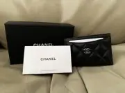 Chanel 22V Black Silver Caviar Classic Card Case Holder Wallet NEW Authentic CC