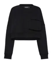 Dsquared2 Icon New Generation Onion Cropped Fit Crewneck Sweatshirt XXS,S,XS,M black
