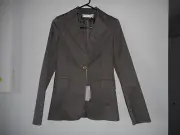 New Lorna Bose Muddy Green Pocket Women's Jacket Size 40 Made in Italy