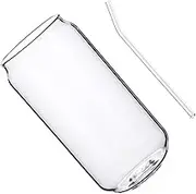 Cabilock 1Set Transparent Drink Glass with Straw High Temperature Resistant Household Juice Cup for Milk and Beverages Easy to Clean Storage