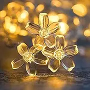 SHGarden Flower String Lights Battery Operated(Not Included) 33FT 80 LED Cherry Blossom Fairy String Lights Floral Lamp for Home Bedroom Party Wedding Christmas Decoration SH0076 (Warm White)
