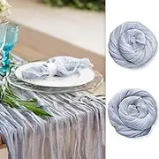 Magic Moment Gauze Table Runner Dusty Blue - Cheese Cloth Wedding Table Runner - Cheesecloth Table Cloth - Dusty Blue Table Cloth for Bohemian Wedding 160 in (Dusty Blue)