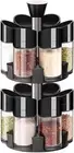 : Rotating 2 Tier Spice Rack (12 Pcs Jar), Revolving Kitchen Storage Container f
