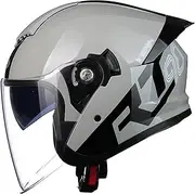 Half Face Motorcycle Helmet, Moto Cross Helmet Scooter Vintage Scooter Helmets DOT Approved Women Men, Urban Pilot Helm Half Open Face Helmet with Scratch Visor