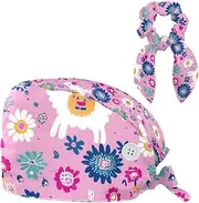 [YTYVAGT] Scrub Caps Women,Scrub Hats Suitable for Women,Colorful Doodle Animal