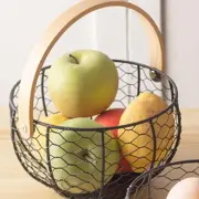Eggs Wire Storage Basket Round Storage Bin for Dining Room Farmhouse Cabinet