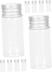 HAMPPLIES 24Pcs Glass Bottles with Screw Caps Mini Essential Oil Sample Storage Vials Leak Travel Containers for Liquids Perfumes and DIY Projects