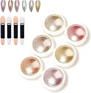 6 Pcs Chrome Nail Powder,Metallic Holo Nail Chrome Powder,ose Gold Chrome Nail Powder Metal nail art powder for Decorative Furniture,Phone Cases,Glasses Frames,Nails DIY and other Art