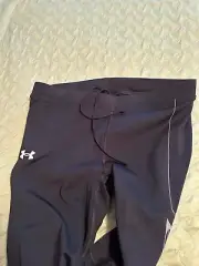 Men's UA Running Graphic Tights - Compression Size XL 1374703 Black Zip @ Ankles