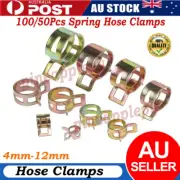 100/50Pcs Hose Clamp Spring Adjustable Clip Petrol Fuel Line Water Pipe Air Tube