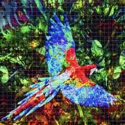Jungle Parrot BLOTTER ART perforated tabs psychedelic art