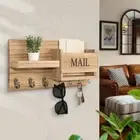 Wall Mounted Key Storage Rack Large Coat Hanger Key and Mail Holder for Home