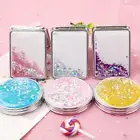 Make-up Mirror Flower Plastic Multicolor Round Romantic Free Stand Portable Deco