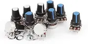 Aexit 10 (Potentiometer) 20K Ohm Terminals Single Knurled Shaft Linear Taper Rotary (57ry257qf309) Potentiometer B20K