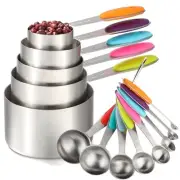 Measuring Cups and Spoons Set of 13 Including Stainless Steel Measuring Cups ...