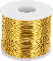 uxcell 20 Gauge Anodized Aluminum Craft Wire Bendable Bonsai Training Wire 771 Feet 0.8mm for Sculpting Crafts Wreath Floral Beading Jewelry Making, Gold Tone