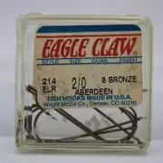 Eagle Claw 214ELR Aberdeen Bronze Fishing Hooks Choose Your Size