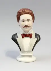 9942317 Porcelain Bust Strauss Bisque Painted Wagner & Apel H15cm