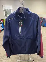 NWT MEN'S RALPH LAUREN RLX 1/2 ZIP PULLOVER, SIZE: M, COLOR: NAVY (N02)