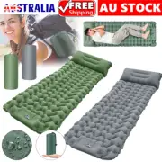 Self Inflating Airbed Mattress Camping Hiking Mat Single Sleeping Pad Pillow Bag